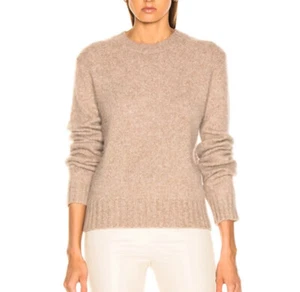 Maglione pullover girocollo Helmut Lang cammello spazzolato maglia melange taglia XS - Foto 1 di 6