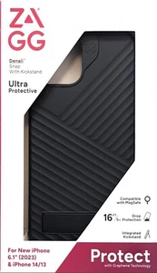 Zagg Denali Snap with Kickstand Case - iPhone 15/14/13 - Black - Picture 1 of 3