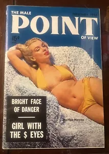 MARILYN MONROE EL PUNTO DE VISTA MASCULINO FEBRERO 1956 FOTO DE PORTADA MINI MAG SUPER BONITA - Imagen 1 de 2