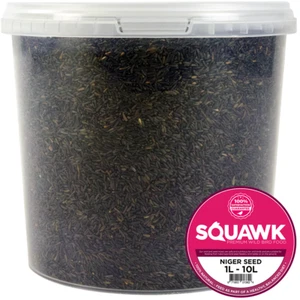 SQUAWK Niger Seeds - Quality Wild Bird Feed High Energy Garden Finch Food - Picture 1 of 30