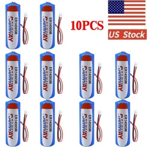 10pcs ER14505M PLC Battery 3.6v 2200mAh Non-rechargeable Battery with White Plug - Picture 1 of 3
