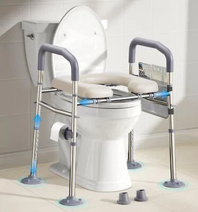 Asiento de inodoro elevado Bluelog con asas FSA HSA ancho y altura ajustable... - Imagen 1 de 7