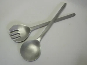 Portmeirion Pewter Salad Serving Spoon Fork Set. Good & Clean. - Picture 1 of 7