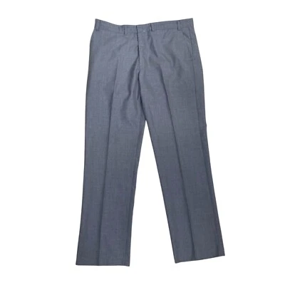 Vintage 60s/70s Grey Polyester Slacks 36/31Trousers Perma Press Mod 1960s 1970s - Image 1 of 4