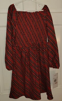 EDICIONES RARAS Vestido Campesino Rojo Navidad Cuadros Algodón Calado. Niñas 12 Nuevo Con Etiquetas Foto 1 de 4