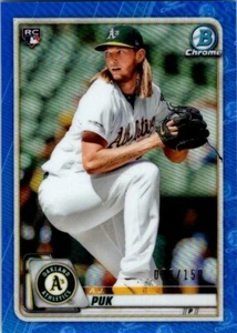 2020 Bowman Chrome Blue Refractor /150 AJ Puk #34 Rookie RC - Picture 1 of 2