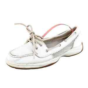 Sperry Top-Sider Size 7.5 M Beige Boat Shoe Shoes Leather Women 9770389