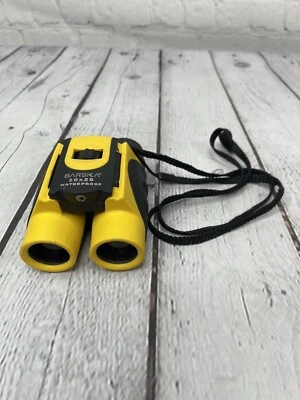 BARSKA 10x25 Yellow Black Waterproof Compact Golf Binoculars With Neck Strap VGC - Image 1 of 4