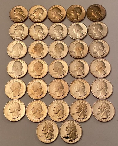 32 Different Washington Quarters - 1968 - 1998- Proofs Cover