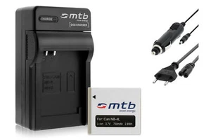 Ladegerät (Black) + Akku NB-4L für Canon IXUS 30, 40, 50, 55, 60, 65, 70, 75 - Bild 1 von 1