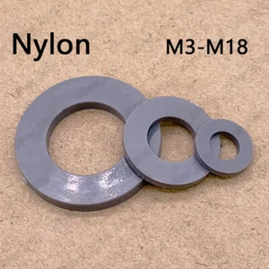 Grau Kunststoff Nylon Flachscheiben Isolierung M3 M4 M5 M6 M8 M10 M12 M14 M16 M18 - Bild 1 von 6