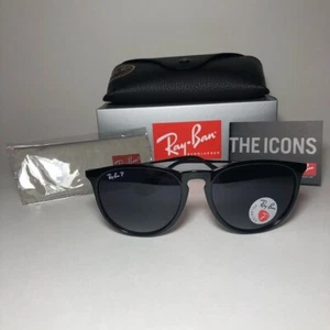 New Ray-Ban Erika RB4171 Sunglasses - Black/Gray - Picture 1 of 7