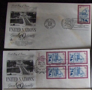 4 different FDC UNITED NATIONS- GENERAL ASSEMBLY, New York 1960. - Picture 1 of 2