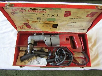 Milwaukee Heavy Duty Corded Right Angle Drill with Case & Accessories. - Image 1 of 4