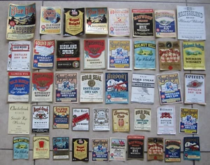 Lot of 43 Old 1930's-40's American Liquor Co. WHISKEY & GIN LABELS - Boston Mass - Bild 1 von 3