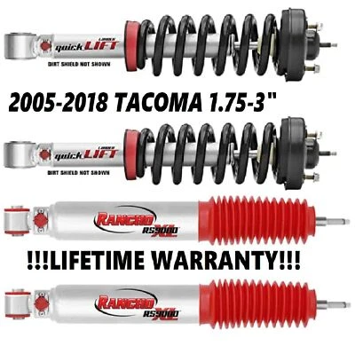 Amortiguadores delanteros/traseros ajustables Rancho 9000 para Toyota Tacoma 05-18 2x4 4x4 Foto 1 de 4