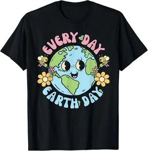 Groovy Earth Day Everyday Teacher Happy Earth Day 2025 T-Shirt - Picture 1 of 5