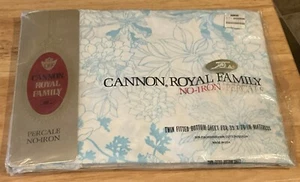 Sábana bajera vintage Cannon Royal Family Twin “Reverie” sin hierro percal nueva en paquete EE. UU. - Imagen 1 de 2