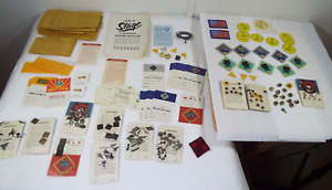 VINTAGE LARGE WEBELOS/CUB SCOUT LOT OF PATCHES,PINS,CARDS.AWARDS ETC.. READ!!1