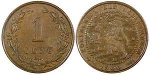 Netherlands Wilhelmina I Bronze 1900 1 Cent KM# 107 (24 923) - Bild 1 von 3