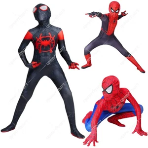 Spider Miles Morales Far From Home Spiderman Jumpsuit Kids Costume Cosplay US - Picture 1 of 28