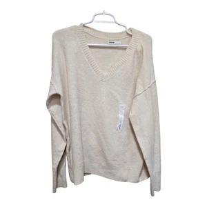 Sonoma Goods For Life Cream V-Neck Sweater Women’s L NWT - Picture 1 of 9