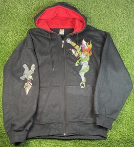 Vintage Johnny Blaze Men’s Sz 2XL Death Skull Full Zip Jacket Y2K Grunge - Rare - Picture 1 of 11