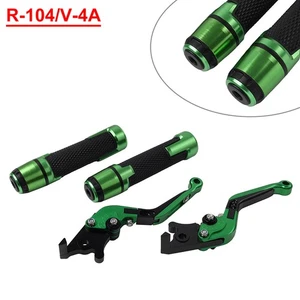 Green Brake Clutch Lever Handlebar Grip Set For Yamaha YZF R1 YZFR6 R6S - Picture 1 of 10