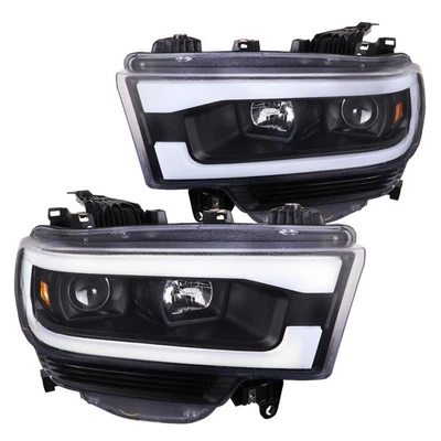 Black Fits 2019-2022 Dodge Ram 2500 3500 Led Bar Projector Headlights Left+Right Foto 1 de 4