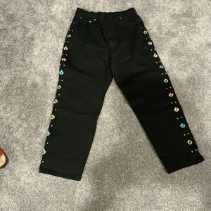 DAMEN QUACKER FACTORY JEANS schwarz FARBE bestickt Blumen Größe 16 - Bild 1 von 5