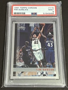 1997-98 1997 Topps Tim Duncan RC #115 Rookie San Antonio Spurs PSA 9 MINT - Bild 1 von 2