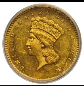 1862 $1 Dollar AMERICAN CIVIL WAR GOLD COIN Indian Head PM0154 - Picture 1 of 5