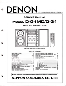Original Denon D-G1MD / D-G1 Service Manual w. Fold-out Schematics and Diagrams - Picture 1 of 1