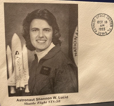 SHANNON W LUCID, ASTRONAUT SPACE SHUTTLE STA-58 PICTURE CACHET 18 OCT 1993 - Image 1 of 4