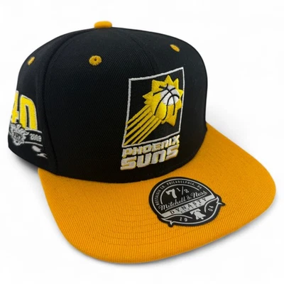 Mitchell & Ness Phoenix Suns NBA 40th Anniversary Yellow Dynasty Fitted Hat Cap - Image 1 of 4