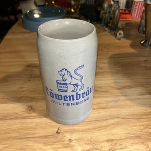 Vintage German beer mug stein Lowenbrau brewery now FAUST Miltenberg Germany 1 l - Picture 1 of 10