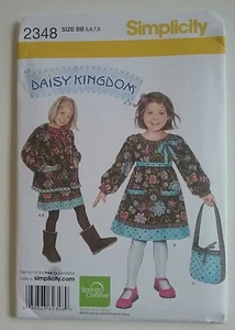Kinder Mädchen Kleid Jacke & Tasche Simplicity Muster 2348 Größe 5-8 Daisy Kingdom - Bild 1 von 1