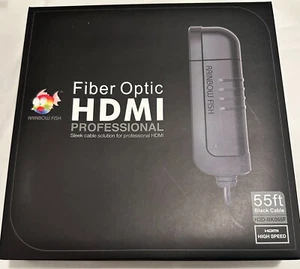 Rainbow Fish H3D-BK055F 55ft Professional Grade Fiber Optic HDMI Cable black - Picture 1 of 5
