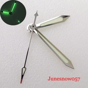Sliver Watch Fit NH35A NH36A 7s26 7s36 6r15 4r15 6309 Green Luminous Hands Set - Picture 1 of 5