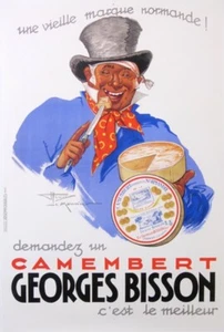 PÓSTER ANTIGUO LE MONNIER HENRY CAMEMBERT GEORGES BISSON-C'EST LE MEILLEUR 1937 - Imagen 1 de 1