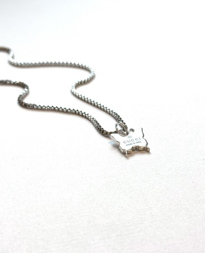 Gucci ciondolo farfalla argento .925 su catena collana