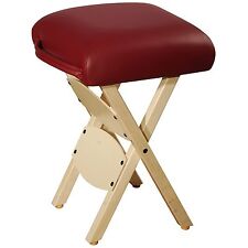 Mt Massage Wooden Handy Folding portable adjustable stool chair Burgundy						