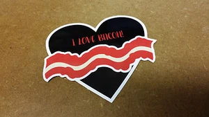 I Love Bacon Printed Die Cut Sticker - Picture 1 of 2