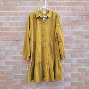 J. Mini camisero de pana con cuello de fábrica Crew brandy dorado talla 18 a7 - Imagen 1 de 7