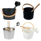 Smooth Aluminum Bucket and Spoon Ladle with Handle SPA Bath Accessory