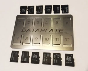 Étui pour carte micro SD ULTRA MINCE PLAQUE DE DONNÉES en acier inoxydable peut contenir 12 Made in USA - Photo 1 sur 9