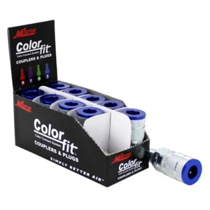 Acopladores neumáticos Milton® COLORFIT® 1/4" NPT macho estilo T, azul (caja de 10) - Imagen 1 de 4