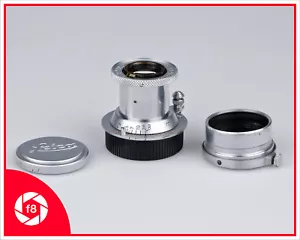 Leica Leitz ELMAR 50mm f3.5 50/3.5 anno 1952 obiettivo attacco LTM SCALA ROSSA + tappo + cappuccio - Foto 1 di 10