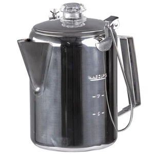 Camping Kaffeekanne Edelstahl mit Perkolator Outdoor Kanne Wasserkocher 1,3 L - Bild 1 von 2