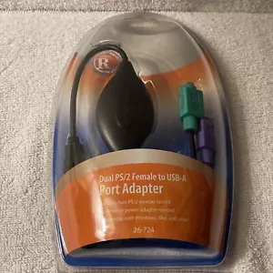 Radio Shack PS-2 Female to USB-A Port Adapter 26-724 New In Package - Picture 1 of 2